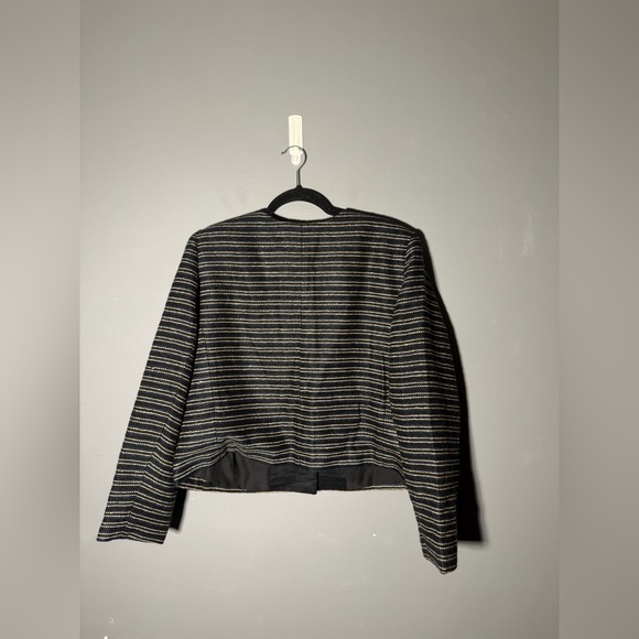 Ann Taylor Petite Tweed Double Button Jacket Black/Blue Multi Size 14 - Picture 3 of 7